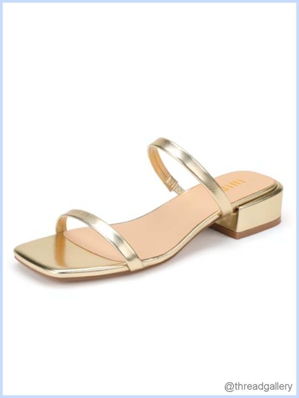 IDIFU 1 Inch Square Open Toe Heeled Sandals